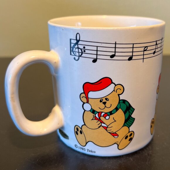 Lot of 2 Vtg Musical Notes & Teddy Bear Ceramic Mugs ~ Plays It’s a Small World - Picture 6 of 14